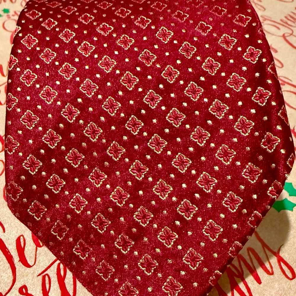 Burberry Red Patterned Men's Tie